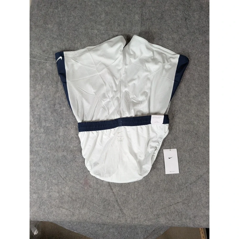 Nike Track Club Dri-FIT Running Shorts White Navy Blue Athletic Mesh Mens M